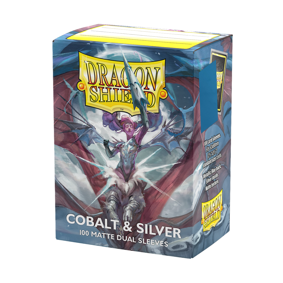 Dragon Shield - 100 Sleeves standard Dual Matte - Cobalt & Silver