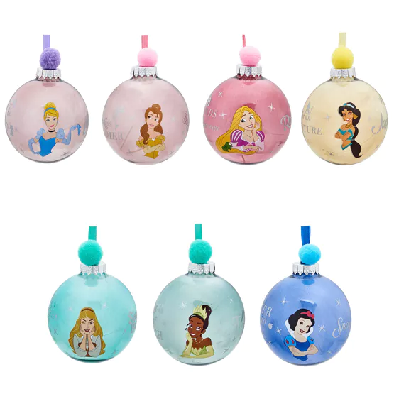 PRINCESSES - Set de 7 Boules de Noël