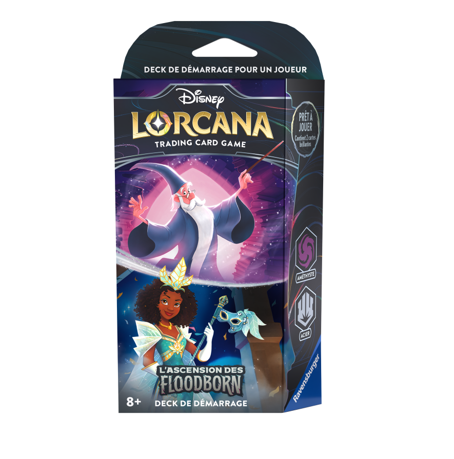 DISNEY - Lorcana - Chapitre 2 : Starter deck Amethyste/Acier Merlin/Tiana - Français