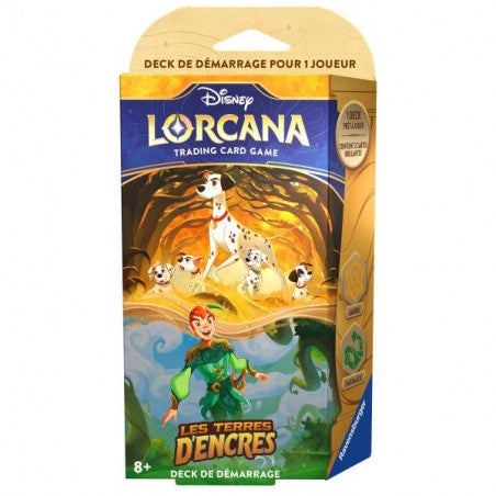 Lorcana - Chapitre 3 : Les terres d'encres - Deck de démarrage Pongo/Peter Pan ambre/émeraude (français)