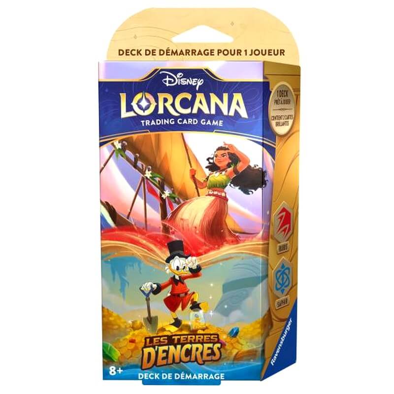 Lorcana - Chapitre 3 : Les terres d'encres - Deck de démarrage Moana/Picsou rubis/saphir (français)