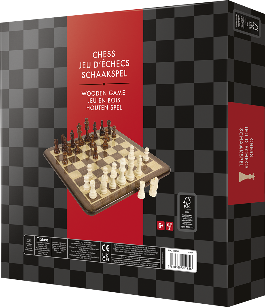 Jeu d'échecs en bois de luxe