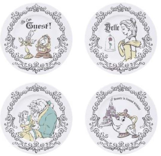 DISNEY - La Belle et la Bête - Set de 4 Assiettes 21cm