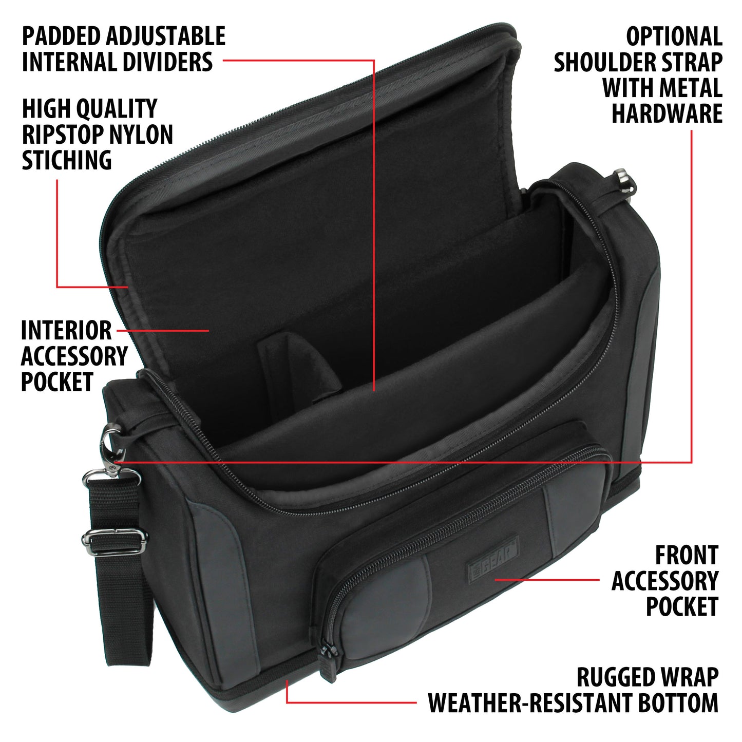 USA Gear - D&D Organizer Carrying Bag: Black