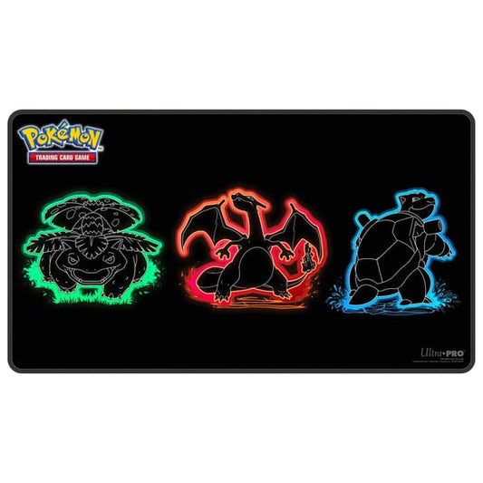 Ultra Pro - Pokémon JCC - Tapis de jeu premium métallisé Neon Kanto (starters Dracaufeu, Florizarre et Tortank)