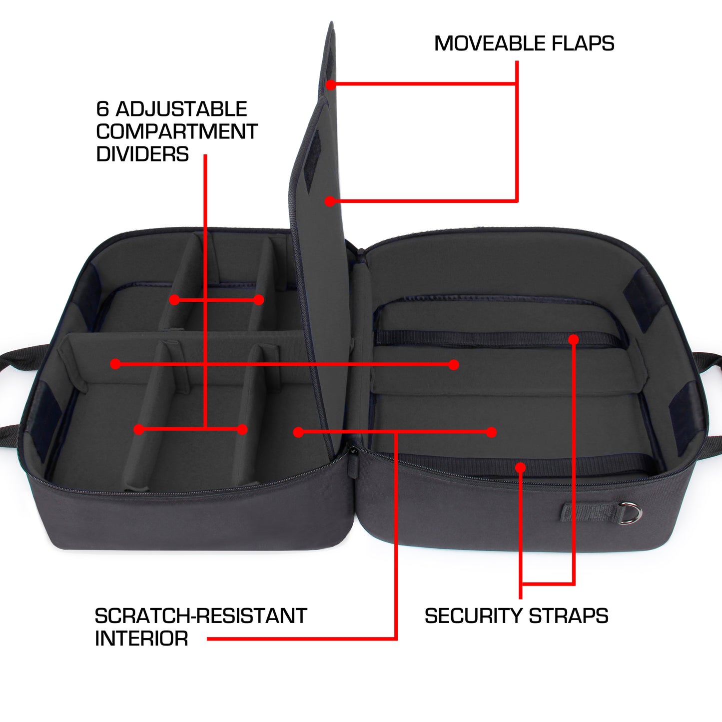 USA Gear - Deck Box Bag Travel Case: Black