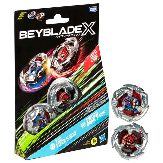 Beyblade X - Dual Starter Pack - Tail Viper [5-80O] vs Sword  Dran [3-60F]