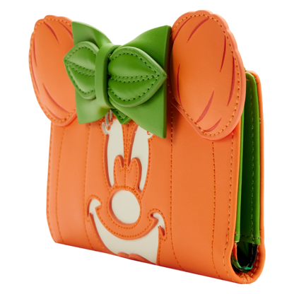 DISNEY - Citrouille Minnie Visage Rayonnant - Portefeuille LoungeFly