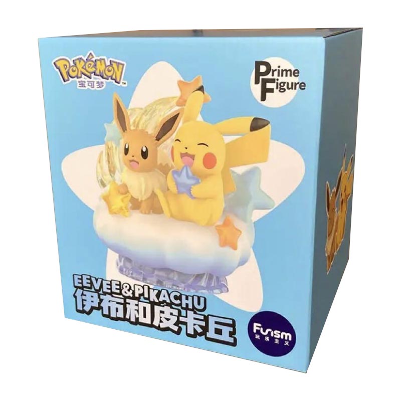 Pokémon - Funism Prime Figure : Evoli And Pikachu Nebula 20cm