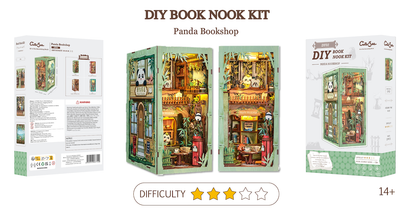 BOOK NOOK KIT - DIY - La Librairie Panda - 244pc + Eclairage LED