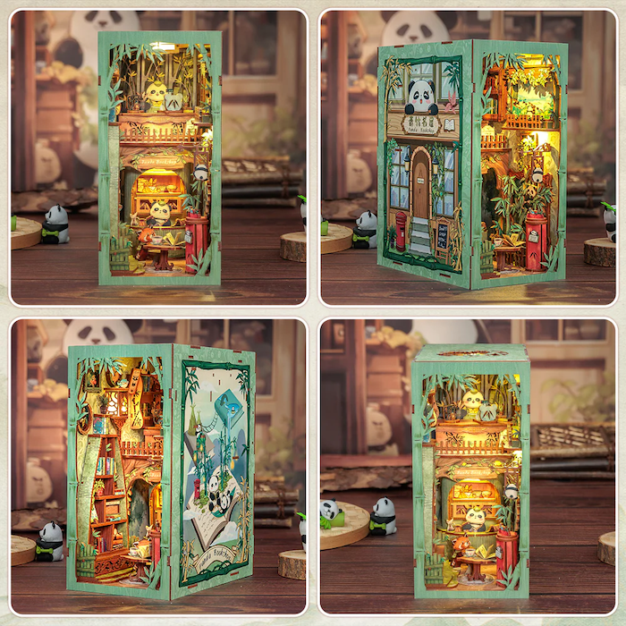 BOOK NOOK KIT - DIY - La Librairie Panda - 244pc + Eclairage LED