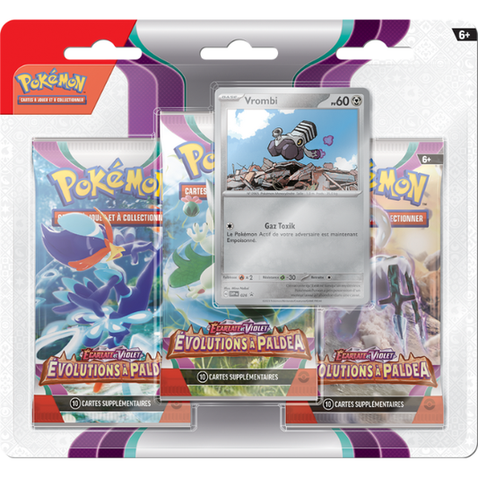 Pokémon - Ecarlate et Violet : Evolutions à Paldea (EV02) - Blister 3 boosters Vrombi (français)