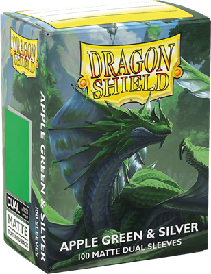 Dragon Shield - 100 Sleeves standard Dual Matte - Apple Green & Silver
