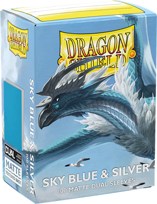 Dragon Shield - 100 Sleeves standard Dual Matte - Sky Blue & Silver