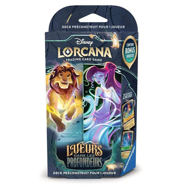 Lorcana - Chapitre 10 : Lueurs dans les profondeurs Deck de Démarrage: Ambre/Emeraude - Simba/Mégara (Français)