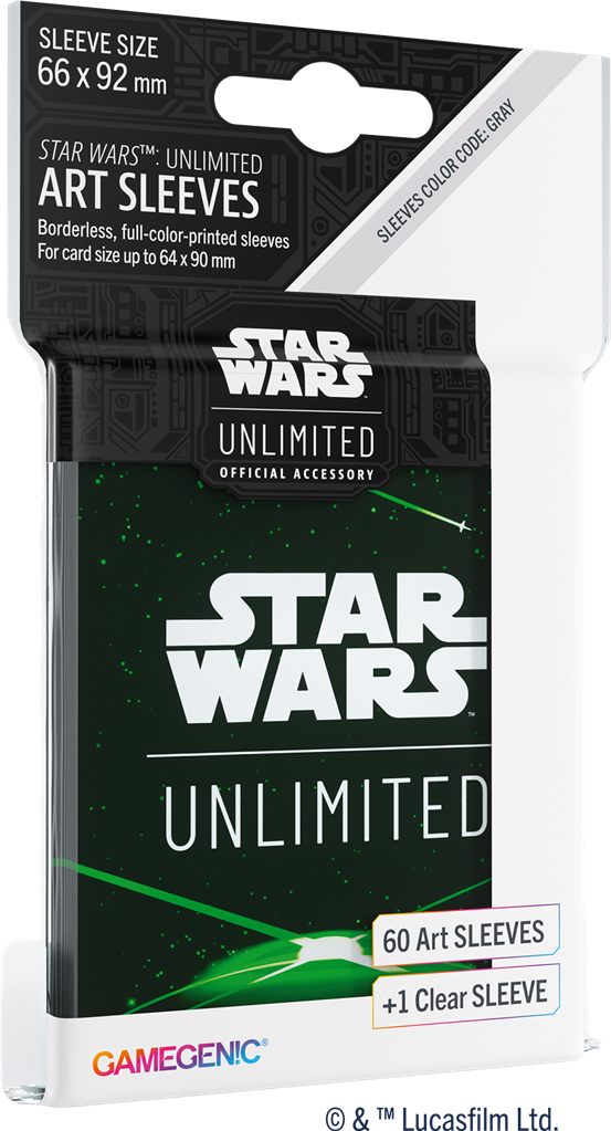 GameGenic / Star Wars Unlimited - 60 Art sleeves Card Back Green/vert + 1 clear sleeve