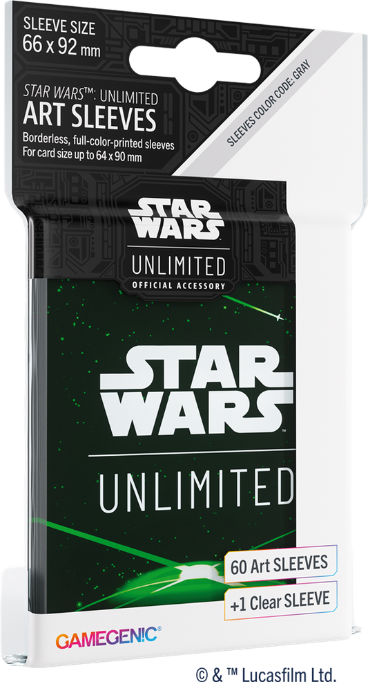 GameGenic / Star Wars Unlimited - 60 Art sleeves Card Back Green/vert + 1 clear sleeve