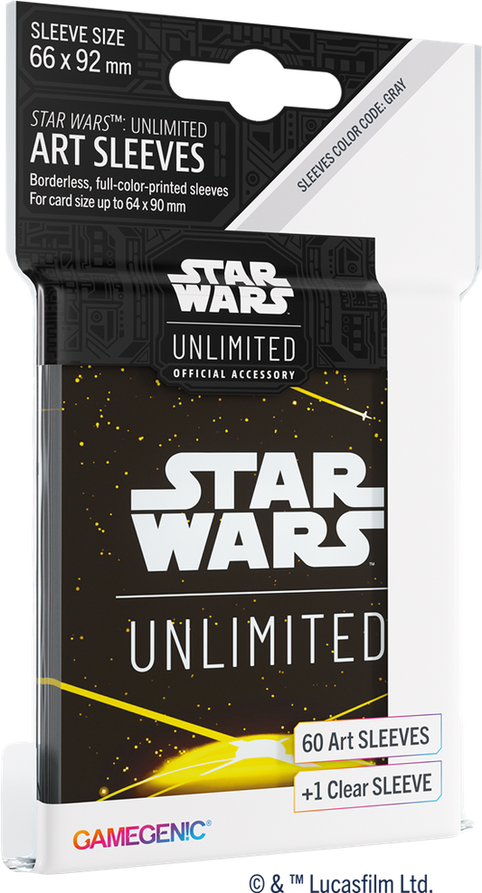 GameGenic / Star Wars Unlimited - 60 Art sleeves Card Back Yellow/Jaune + 1 clear sleeve