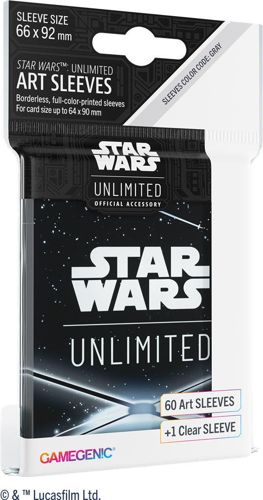 GameGenic / Star Wars Unlimited - 60 Art sleeves Card Back Black/noir + 1 clear sleeve