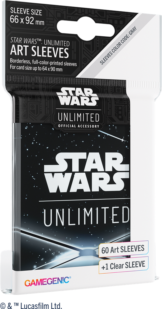 GameGenic / Star Wars Unlimited - 60 Art sleeves Card Back Black/noir + 1 clear sleeve