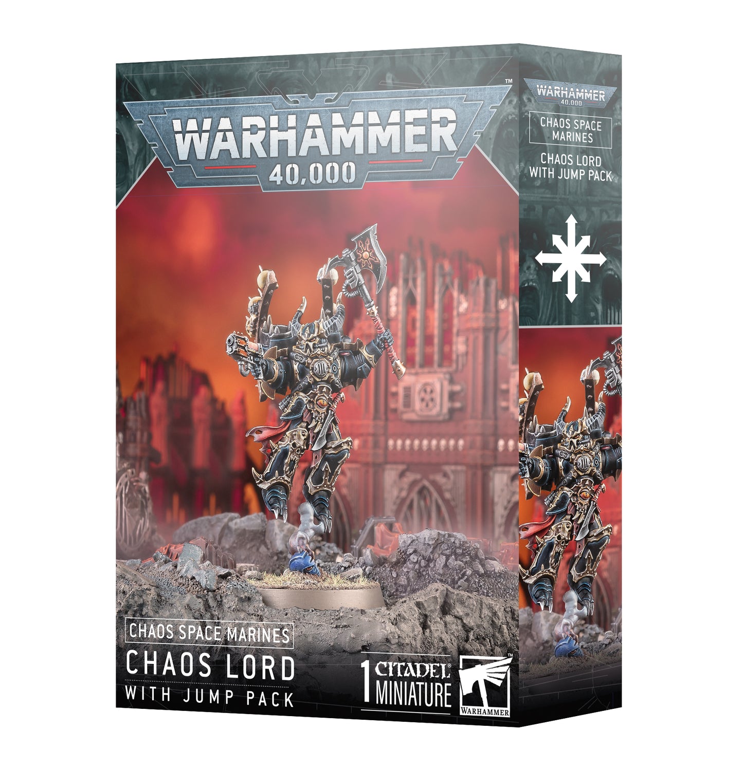 Warhammer 40k - chaos space marine : chaos lord with jump pack