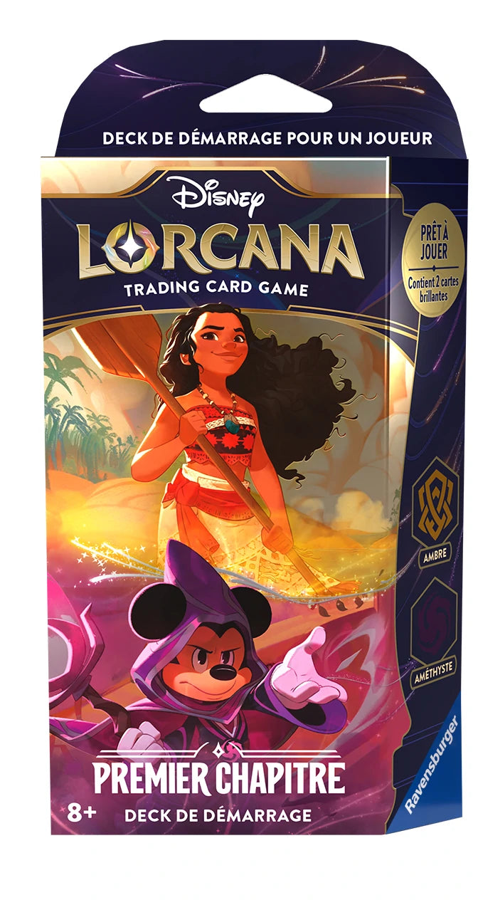 DISNEY - Lorcana - Chapitre 1 : Starter deck Ambre/Améthyste Vaiana/Mickey - Français