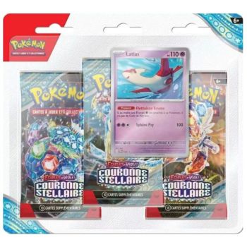 Pokémon - Ecarlate et Violet : Couronne Stellaire EV 7 - Tripack blister 3 boosters promo aléatoire (français)