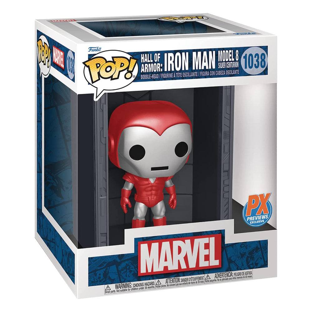 Marvel - POP Deluxe n°1038 - Hall of Armor Iron Man Model 8 PX Exclusive 9 cm