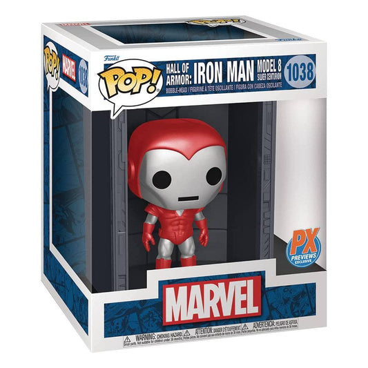 Marvel - POP Deluxe n°1038 - Hall of Armor Iron Man Model 8 PX Exclusive 9 cm