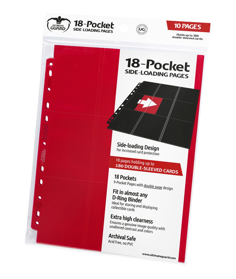 Ultimate Guard 18-Pocket Pages Side-Loading Rouge (10)