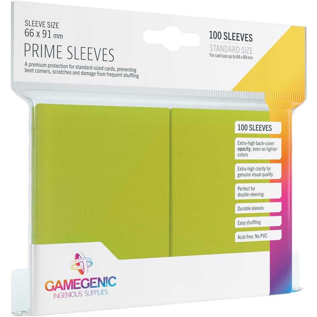 Gamegenic Sleeves - 100 Pochettes standard - Prime - Lime