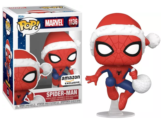SPIDER-MAN - POP Marvel N° 1136 - Spider-Man avec Bonnet Père Noel