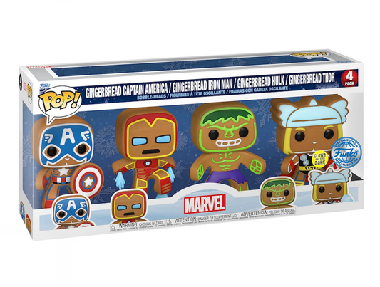 MARVEL - Holiday Gingerbread - 4 Pack Funko Pop GITD SPECIAL EDITION