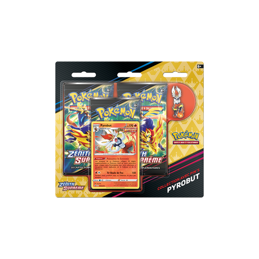 Pokémon - Zénith Suprême (EB12.5) - Blister 3 Boosters + Pin Pyrobut (FR)