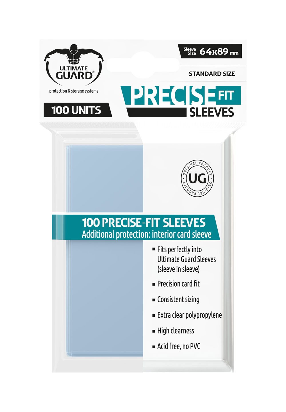 Ultimate Guard 100 pochettes Precise-Fit Sleeves taille standard Transparent