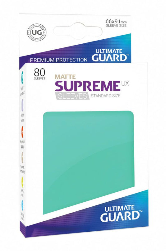 Ultimate Guard 80 pochettes Supreme UX Sleeves taille standard Turquoise Mat