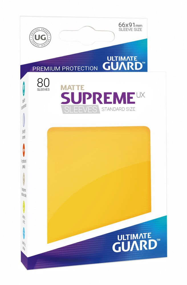 Ultimate Guard 80 pochettes Supreme UX Sleeves taille standard Jaune Mat
