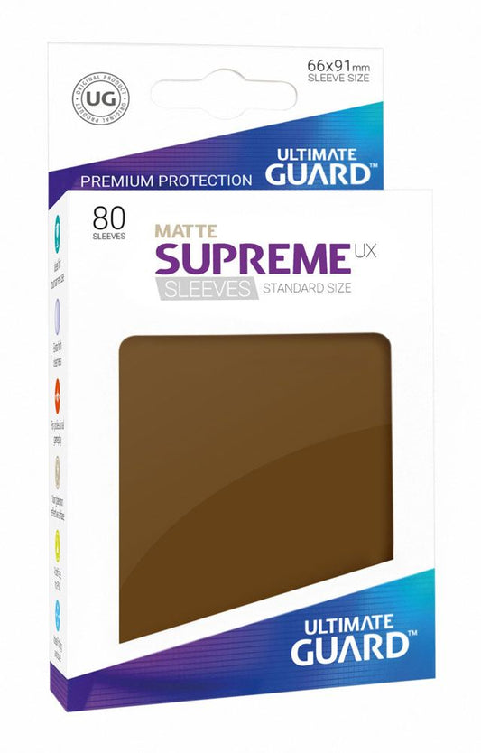 Ultimate Guard 80 pochettes Supreme UX Sleeves taille standard Marron Mat